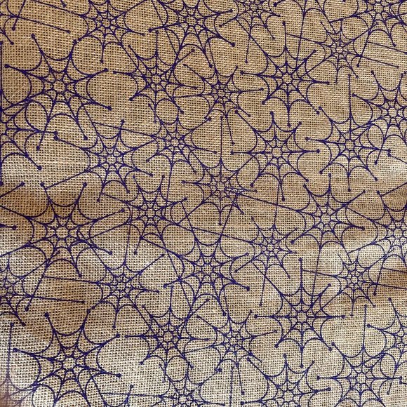 Halloween Spider Web Burlap 51 inches x 144 inches Rectangle Table Cloth Craft - Picture 1 of 6